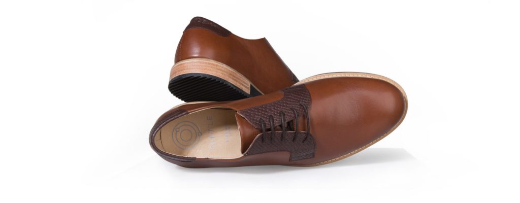 Derbies camel en cuir